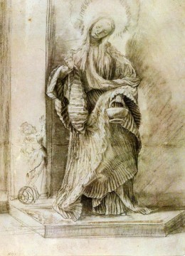Matthias Grunewald Painting - St Dorothy with the Basket of Flowers Renaissance Matthias Grunewald